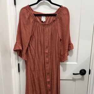 NAIF Rust Midi Dress